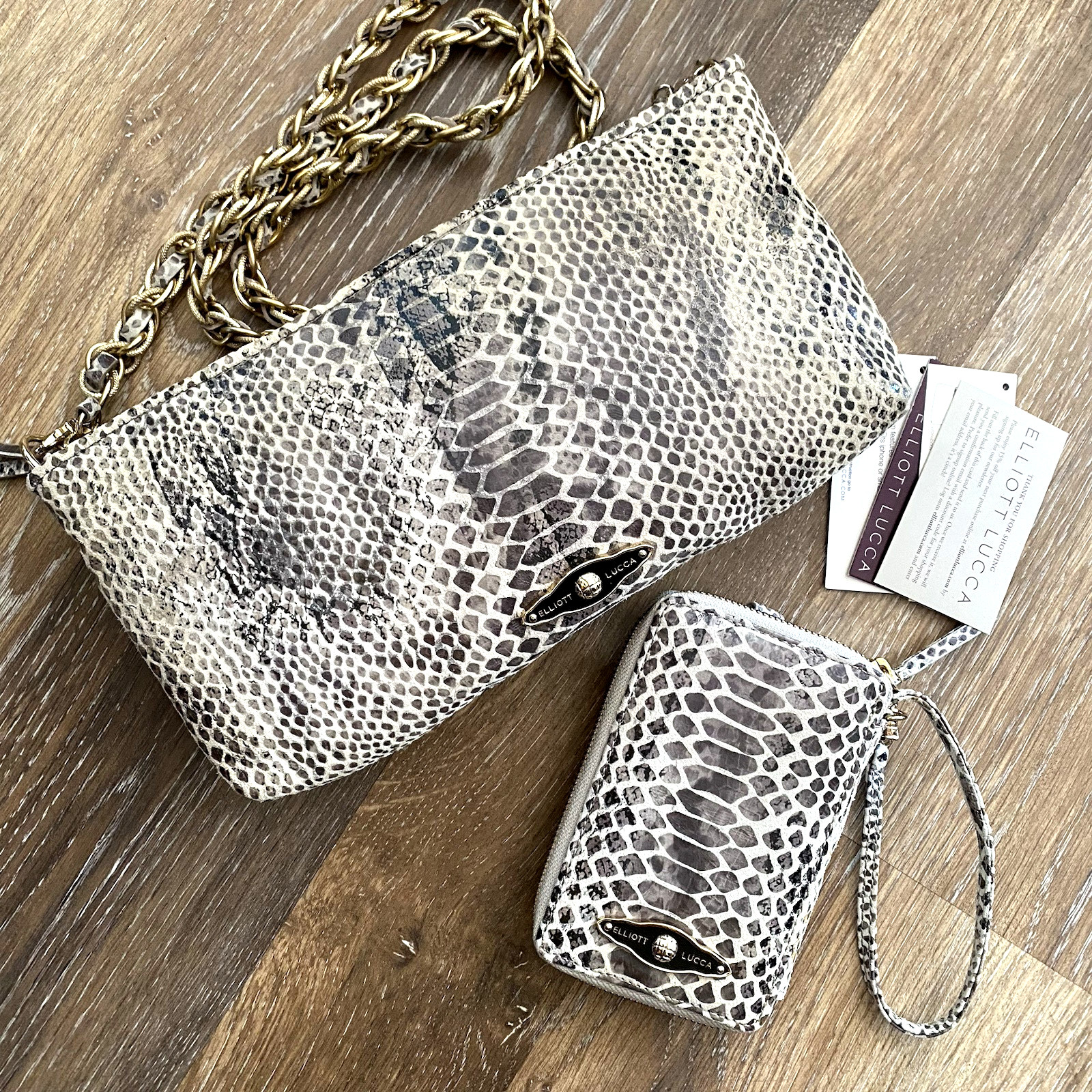 Elliott Lucca Snakeskin Python Embossed Leather C… - image 2