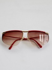 LOGO Paris Vintage 1980s Red Gold Metal Pewter Prescription Eyeglasses 130