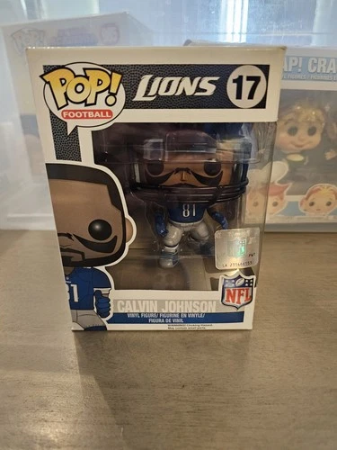 Funko Pop! NFL Calvin Johnson Detroit Lions #17 - W/ Protector  HTF!