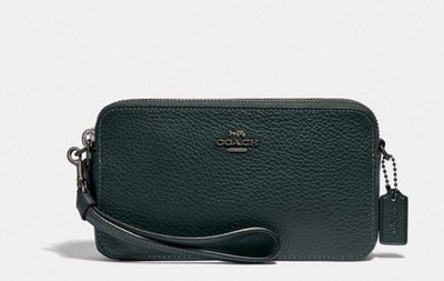 NWT   Coach Kira Crossbody Pebble Leather In Pine Green Color