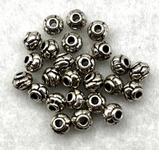 6x5MM ANTIQUE SILVER BALI STYLE RONDELLE SPACER BEADS FOR JEWELRY MAKING 25 PCS