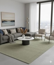Sage York Wool Rug Contemporary 160x230cm, Livingroom Bedroom By Asiatic RRP750