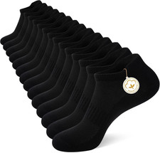 7 Pairs Mens Ankle Socks Cotton Low Cut Athletic Breathable 7 Pairs Black
