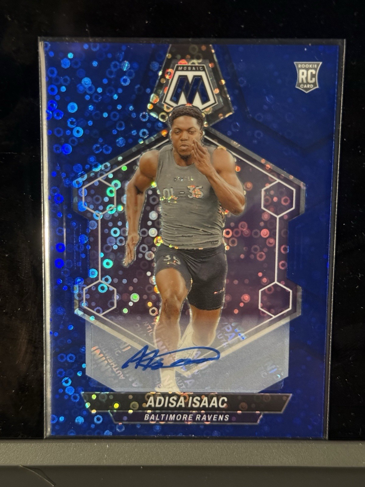 Adisa Isaac Panini Mosaic #374 Autograph-Blue No Huddle