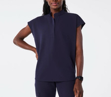 FIGS Technical Collection Women's Navy Rafaela Oversized Scrub Top Sz XL