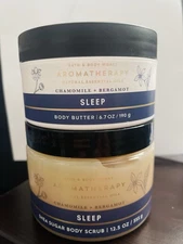 Bath & Body Works Aromatherapy Chamomille Bergamot Body Butter/ Sugar Scrub Set