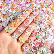 200pcs 3D Flower Rhinestones Nail Art Charms Hawaii Flowers Nail Style01