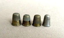 4 x ANTIQUE THIMBLES vintage thimble job lot collection brass silver