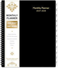 2027-2028 Monthly Planner - 2 Year Planner 2027-2028, JAN 2027 - DEC 2028, 9" X