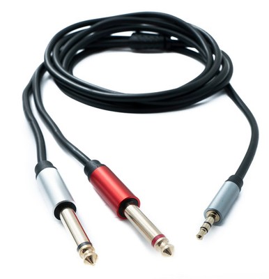 SYSTEM-S Y Audio Kabel 2 m Stereo TRS 3,5 mm Stecker zu 2x 6.35 mm Klinke TS