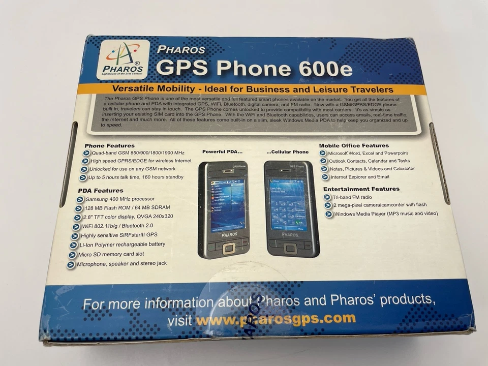 Pharos GPS Unlocked Phone 600e Mobile Office WM WiFi BT MP3 Camera Radio PTL600e - Image 2 of 4