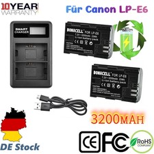 Für Canon LP-E6 3200mAh 7.6V Li-ion AKKU Lad...