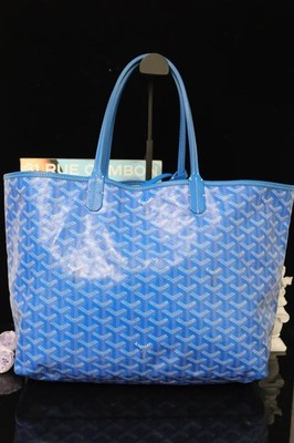 Goyard Saint Louis Tote Blue Canvas/Leather Tote Bag with Pouch | eBay