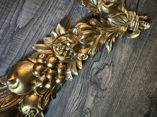 Fruit Floral Flowers Swag Wall Hanging Decor Gold Gilt Italy - Picture 6 of 10