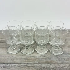 Pukeberg Sweden RUSTICA Glass Wine Goblet Crystal Goran Warff Set of 8 Glasses