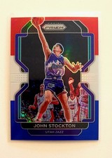 2021-22 Panini Prizm John Stockton #267 Red White & Blue Prizm Utah Jazz