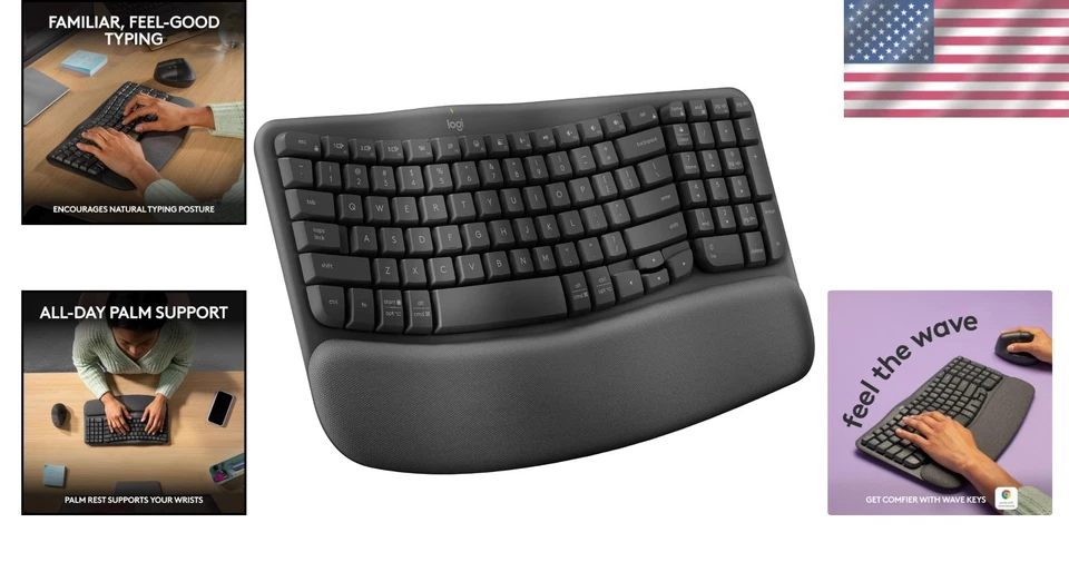 Wave Keys Wireless Ergonomic Keyboard with Cushion - Image 2 of 4