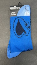 Sesame Street Cookie Monster Crew Socks Size 9-13 NEW