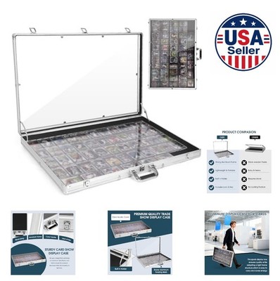 Card Show Display Case 34x22 Inch Lockable Aluminum Frame Acrylic Front Sports