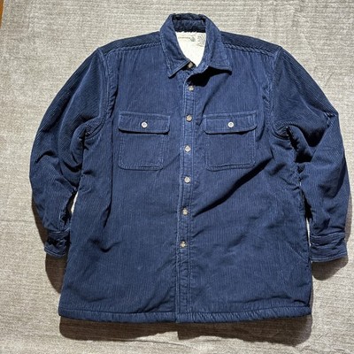 VINTAGE FieldMaster Button Down shirt Mens L Large blue Corduroy Long Sleeve