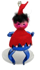 Vintage Antique Di Carlini Italy Christmas Tree Ornament Blue Clown Jester