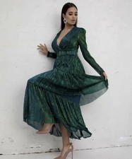 Sheike All That Sparkles Dress Sz AU 14 US 10 Maxi Emerald Green Cocktail Event