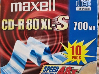 Maxell CD-R 80 XL-S 700MB Blank CD-R Discs - 10-pack NEW WITH JEWEL CASES - Image 1 of 2