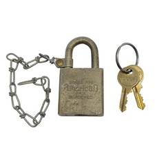 Vintage American Series 200 Padlock USA Hardened QHG US Military Lock 05236 Key