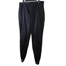 Vintage Roffe Black Wool Blend Ski Snow Winter Pants Size 14 Long