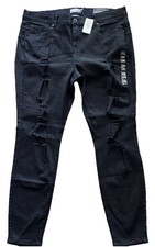 Torrid Elastic Waist Bombshell Skinny Stretch Jeans Sz 20T Distressed Black New