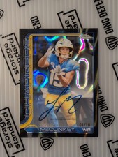 2025 Topps chrome FB - BA-LM Ladd McConkey Base Autograph Black Raywave 1/10