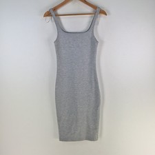 Zara bodycon dress womens size S aus 8 grey stretch sleeveless knee length127887