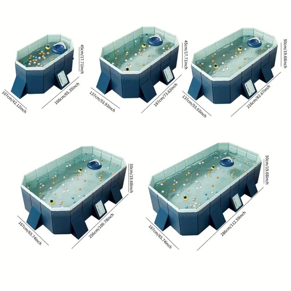 Deep Non Inflatable Pool Non Inflatable PVC Folding Pool 1.6m–3.0m for Outdoor Bathing & Cooling