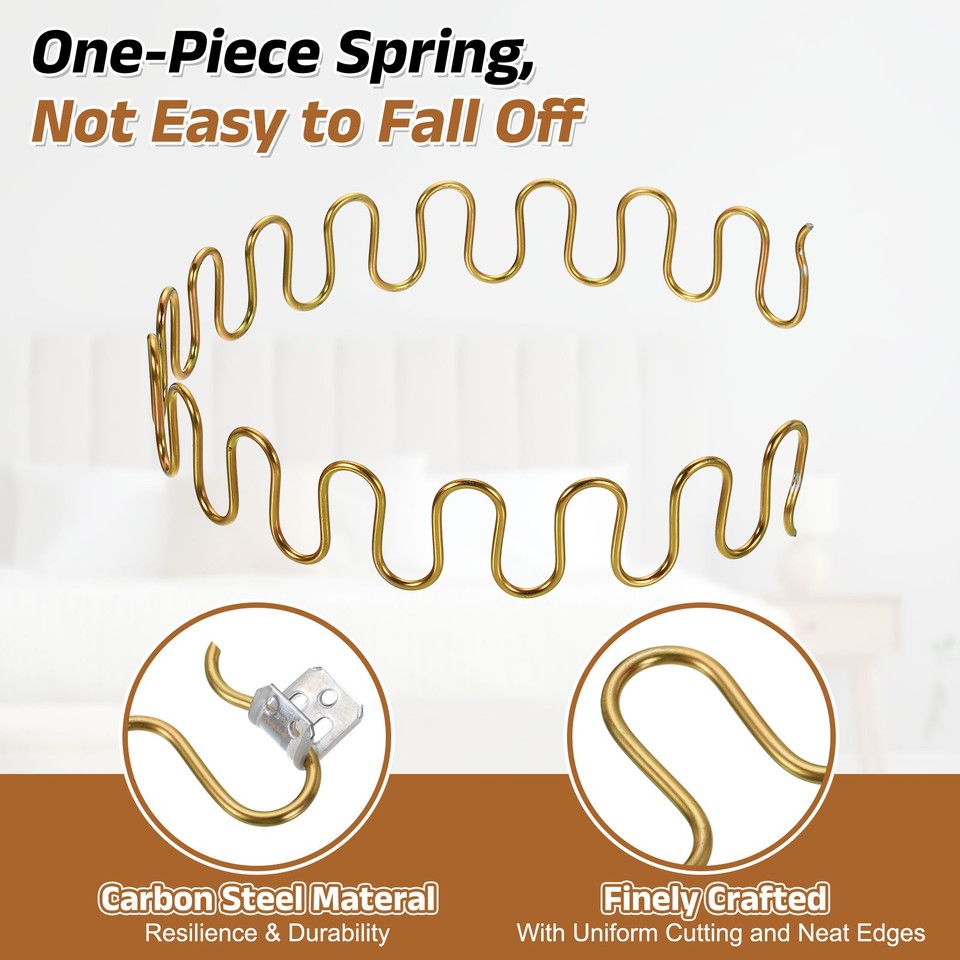 Uxcell 4-Set Upholstery Spring Replacement Kit – 27.56" Sagging Cushion Repair Springs With Clips & Nails For Sofas, Recliners, Chairs
