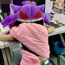 Anime Gengar Break Blanket Sleeping Long Tongue Plush Toy Thick Nap Pillow Gifts