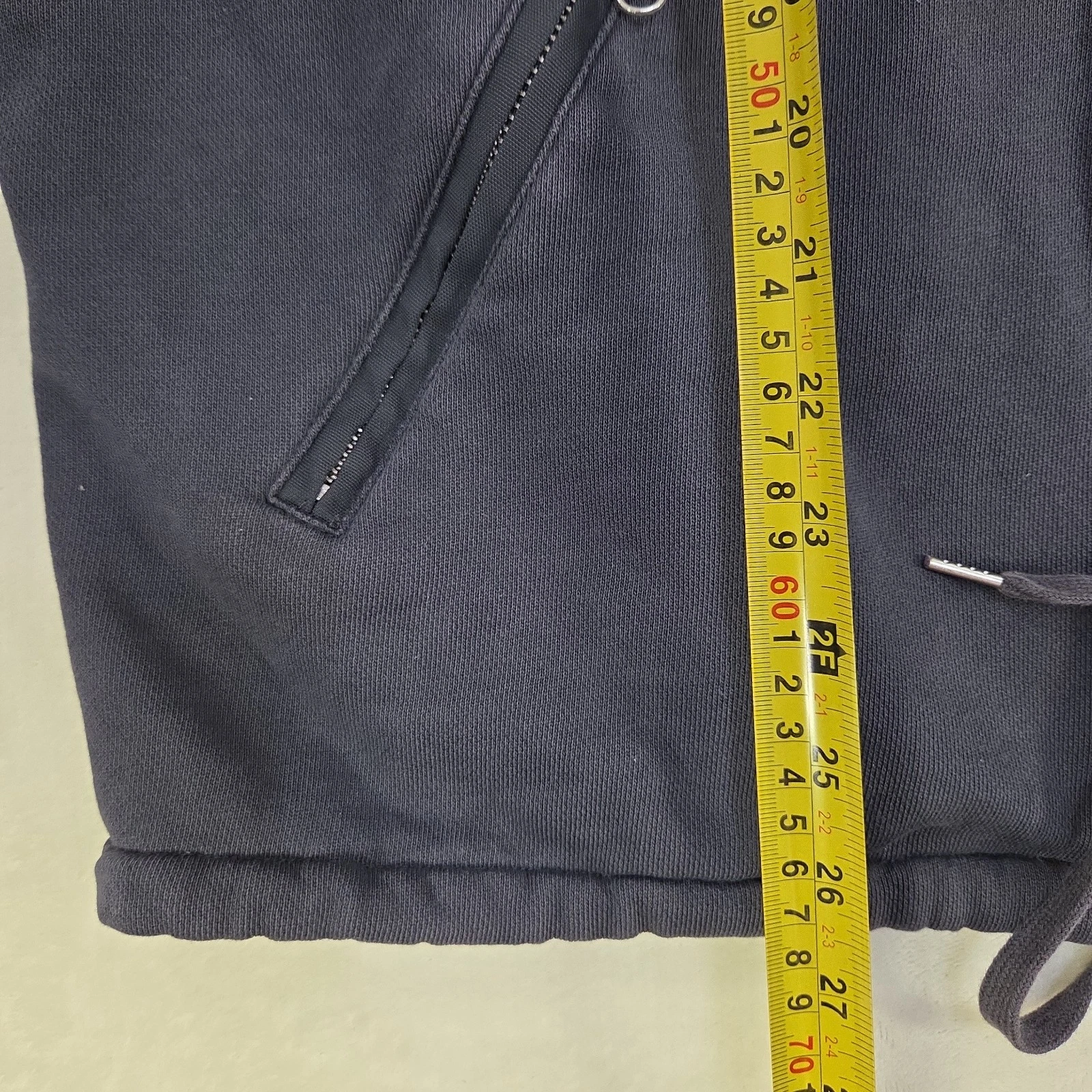Acne Studios Denzel Bomber Jacket Mens XL Navy Blue Full Zip Drawstring Stained image 8