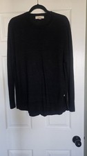 Michael Kors Lightweight Black Crewneck Shorter Tunic Style Sweater