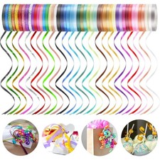 5mm x 11 Yards Gift Wrapping Ribbon Roll, 48 Rolls Colorful Curling Ribbon for