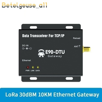 LoRa 433MHz Ethernet Gateway MQTT 30dBm DC8~28V 10km TCP UDP Transceiver Gateway