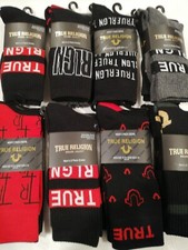 New True Religion Crew Socks 2Pack, 8Pack, 10Pack Mens Size 6-12 Various