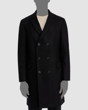 The Men's Store at Bloomingdale's Men's Black Wool Double Breasted Overcoat 46R