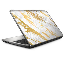 Universal Laptop Skins Wrap for 14" - gold marble white granite stone slate