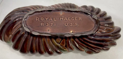 Vintage Royal Haeger Pottery Planter Brown Green Container R371 USA 13” X 5.75