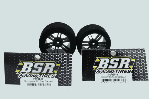 BSR F2630-D Drag Foam Tires (Black) (2) (26mm Wide) (30 Shore) w/12mm Hex w/Free - Picture 7 of 9