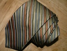 MENS JOHN W. NORDSTROM TIE 100 SILK MADE IN USA GREEN RED BLUE STRIPED 0382