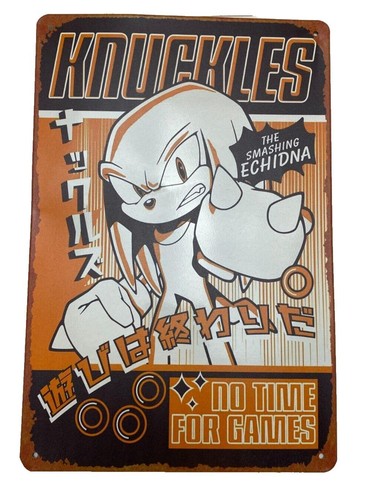 Knuckles Sonic the Hedgehog Tin Sign 8x12 Rustic Vintage Style Metal Poster NEW