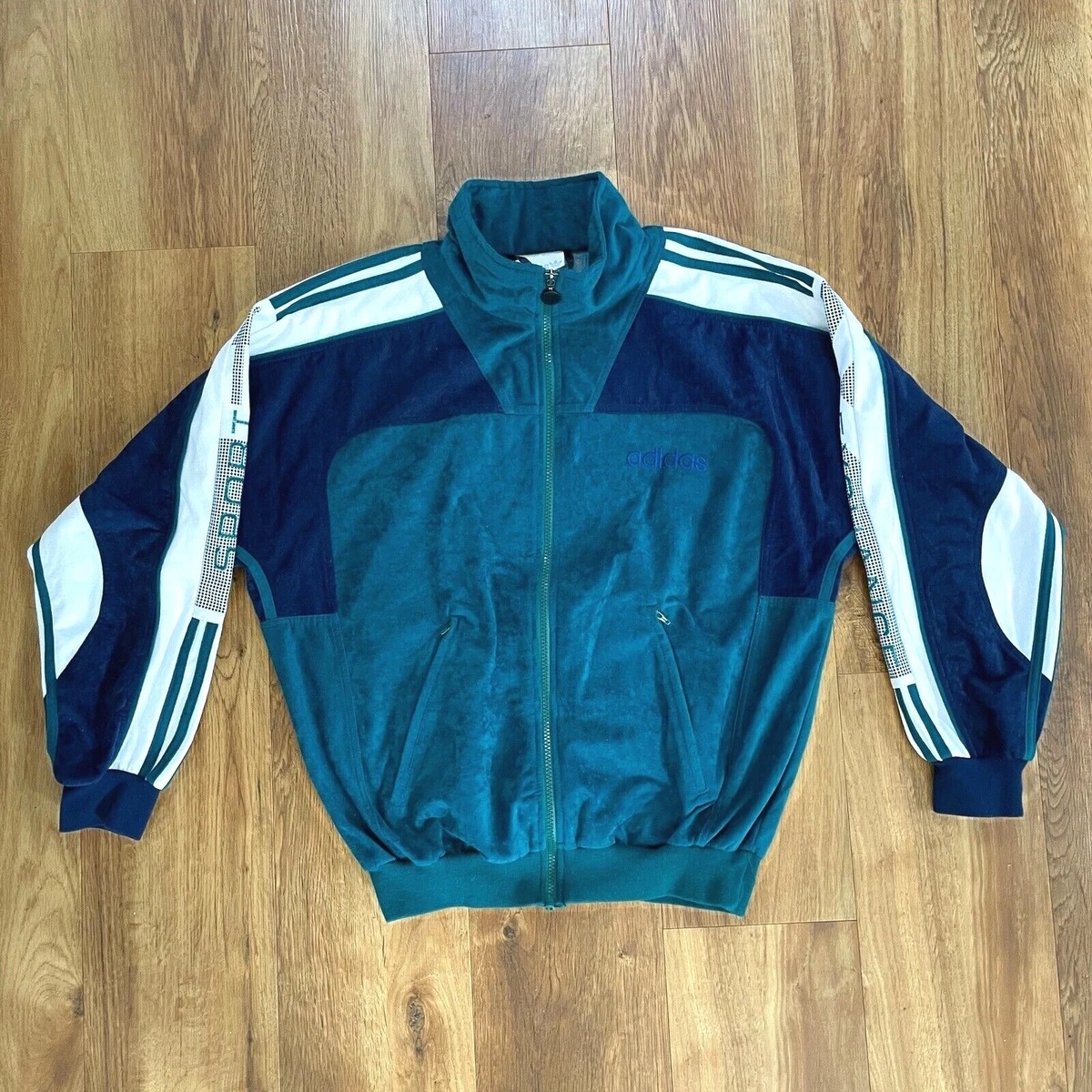 ADIDAS SPORT CHANGE VENTEX VINTAGE 80s VELOUR RARE TOP TRACK VESTE SURVETEMENT S
