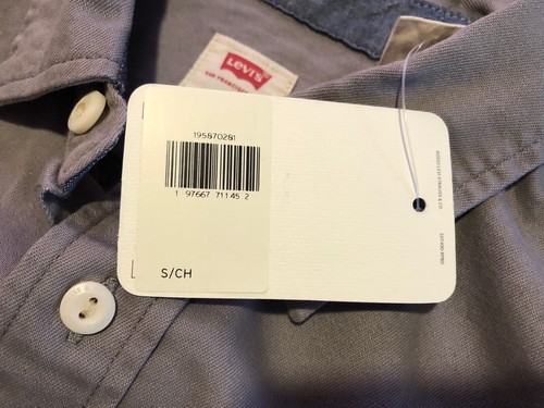 New Levi's Mens The Western Denim Gray Cotton Shirt Standard Fit Size Small -$89 - Picture 6 of 6