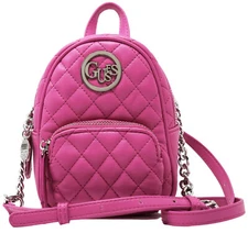 NEW Guess Women's Pink Quilted Mini Backpack Style Crossbody Bag Handbag