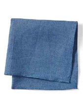 NEW Banana Republic Mens Coastal Blue Chambray Linen Pocket Square Handkerchief